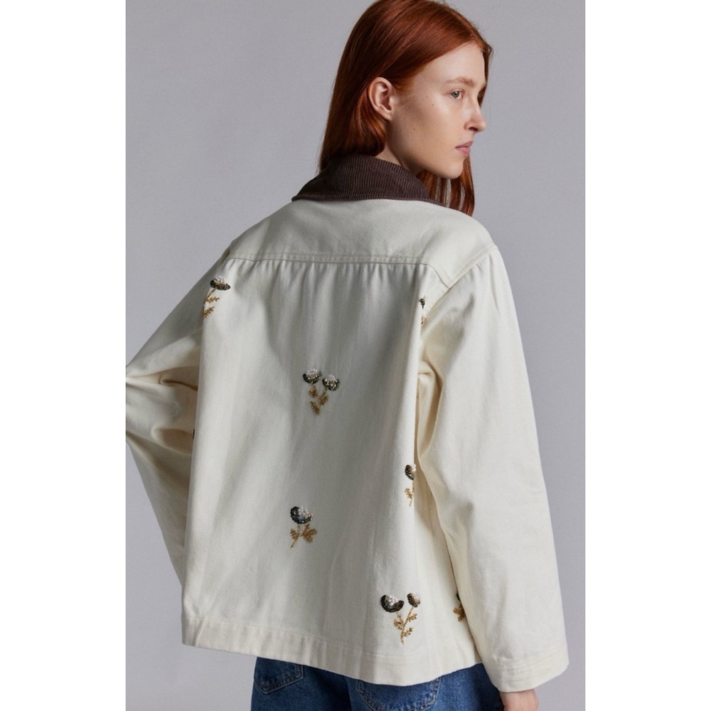 NWT Urban Outfitters BDG Townes Beaded Floral Embroidered Canvas Barn Jacket​​ - Picture 8 of 8